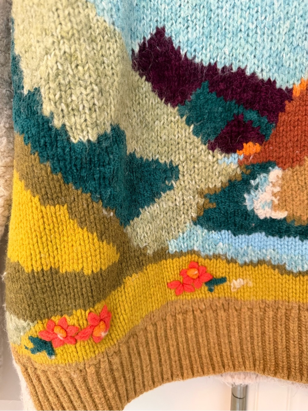 🏞️ Sleeping on Snow by Anthropologie - Mountain Motif Crewneck Sweater - Picture 3 of 6